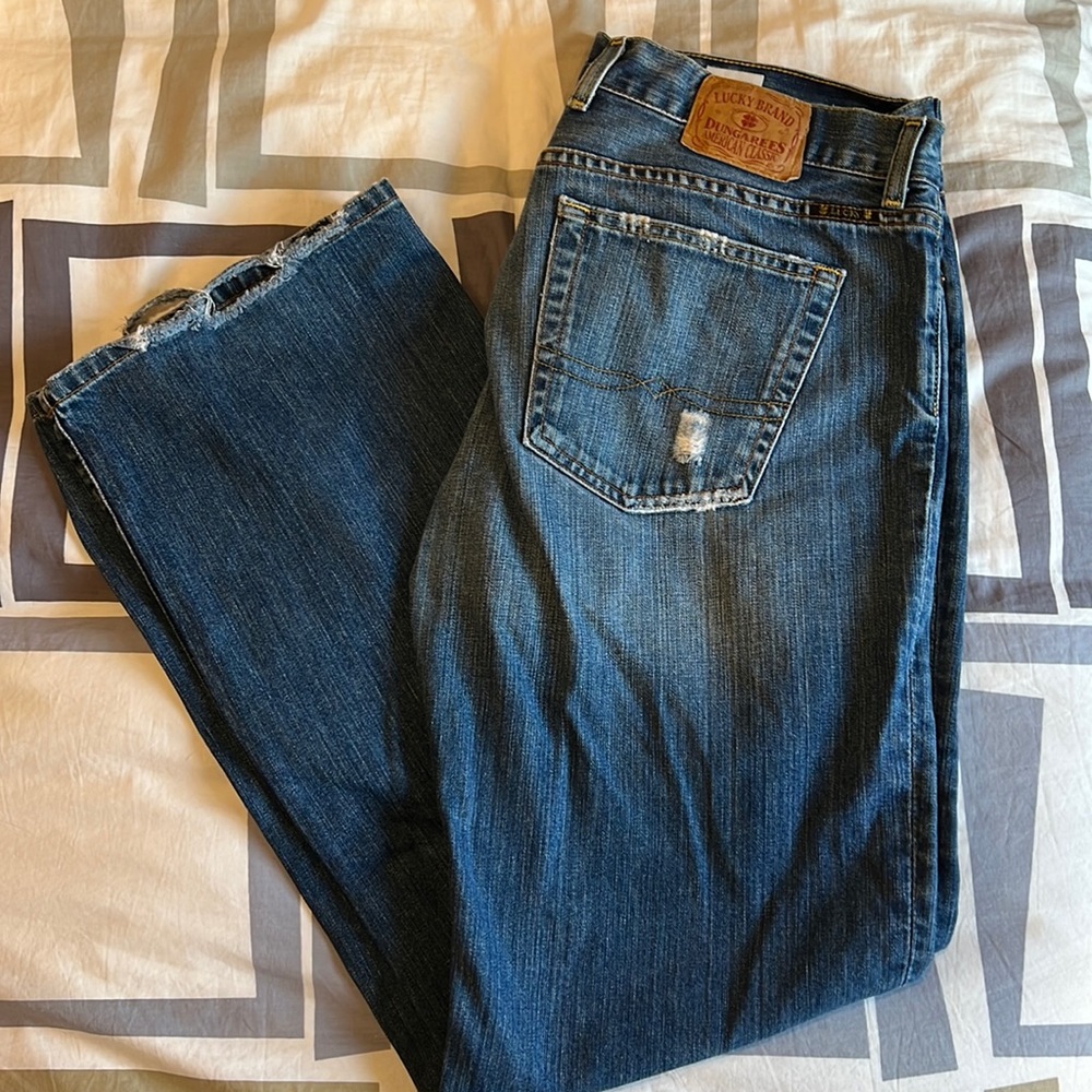 Women’s Lucky Brand Dungarees American Classic Boyfriend Jean Size 12